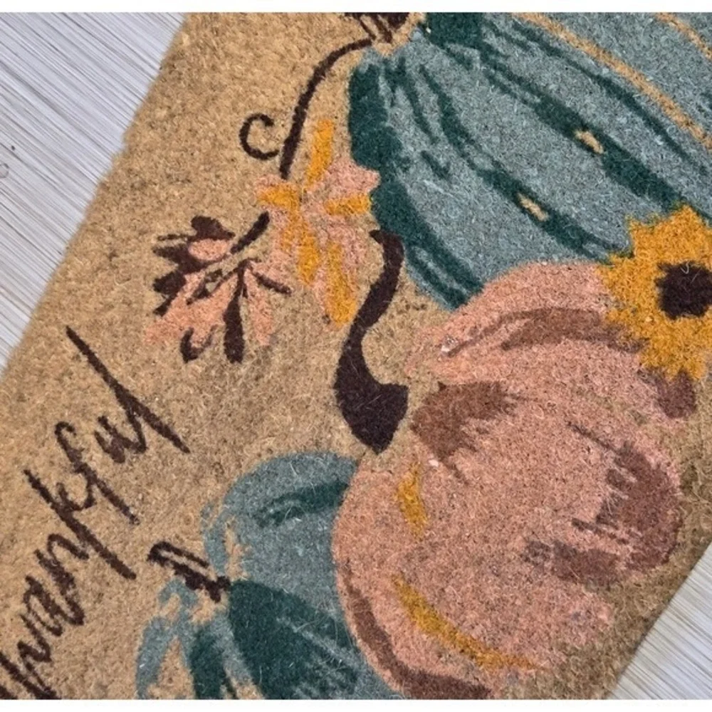 Thankful Fall Pumpkins Autumn Coir Front Doormat‎